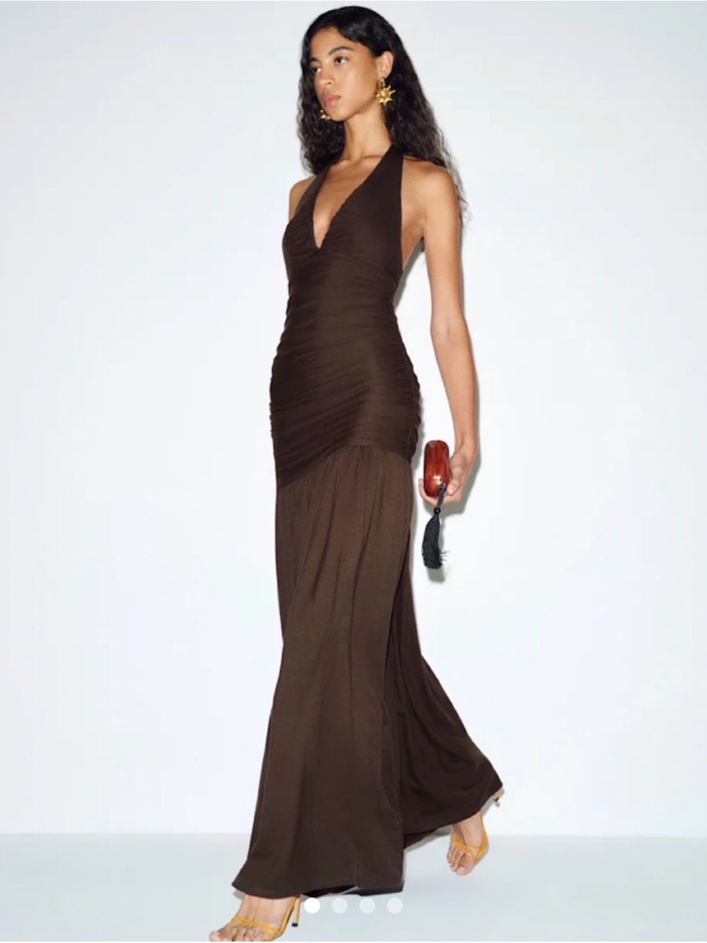 Reformation Hugo Maxi Dress in Dark Brown - Picture 1 of 2